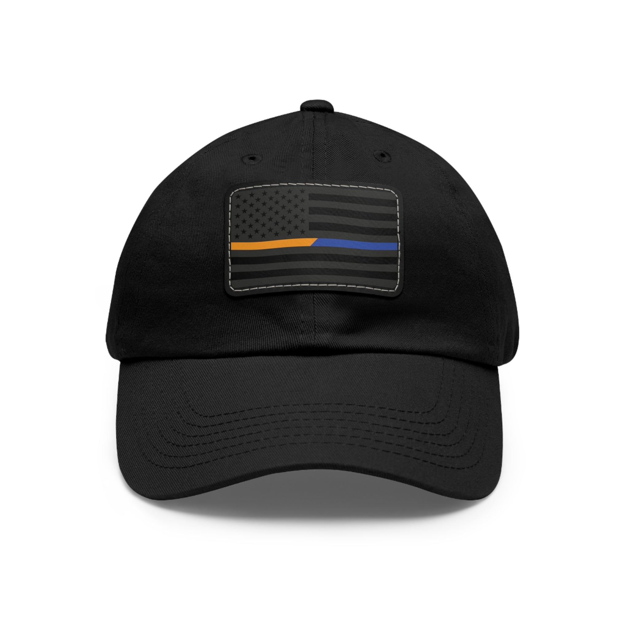 Black Leather Patch hat